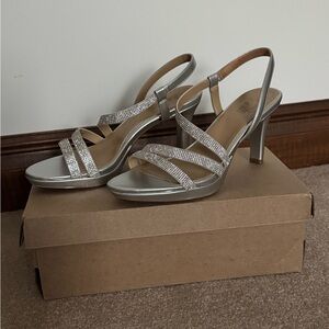 Naturalizer Silver Rhinestone Heels